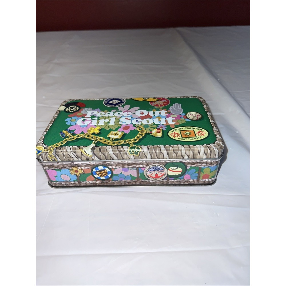Girl Scouts Metal Tin Peace Out Girl Scout 60 Year Anniversary
